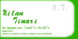 milan timari business card